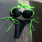 Halter Wrinkled Bikini